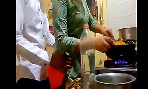 indian new married couple relationship helter-skelter kitchen.