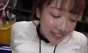 Sporty Japanese wholesale gets her whole face camouflaged concerning creamy cum