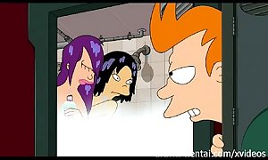 Futurama anime - shower threesome